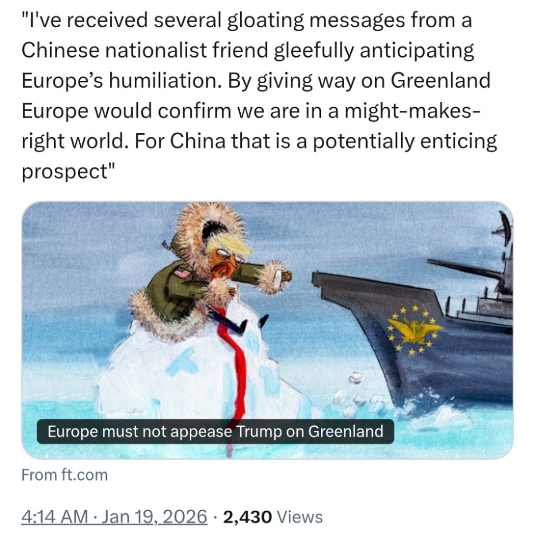 欧洲多国回应特朗普关税威胁¹ 看一些欧洲人想法：为了不让中国人看笑话，欧洲不可以