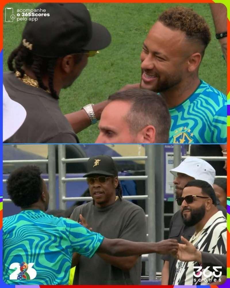 neymar 内马尔与美国rap圈打招呼致意巴西vs挪威内马尔