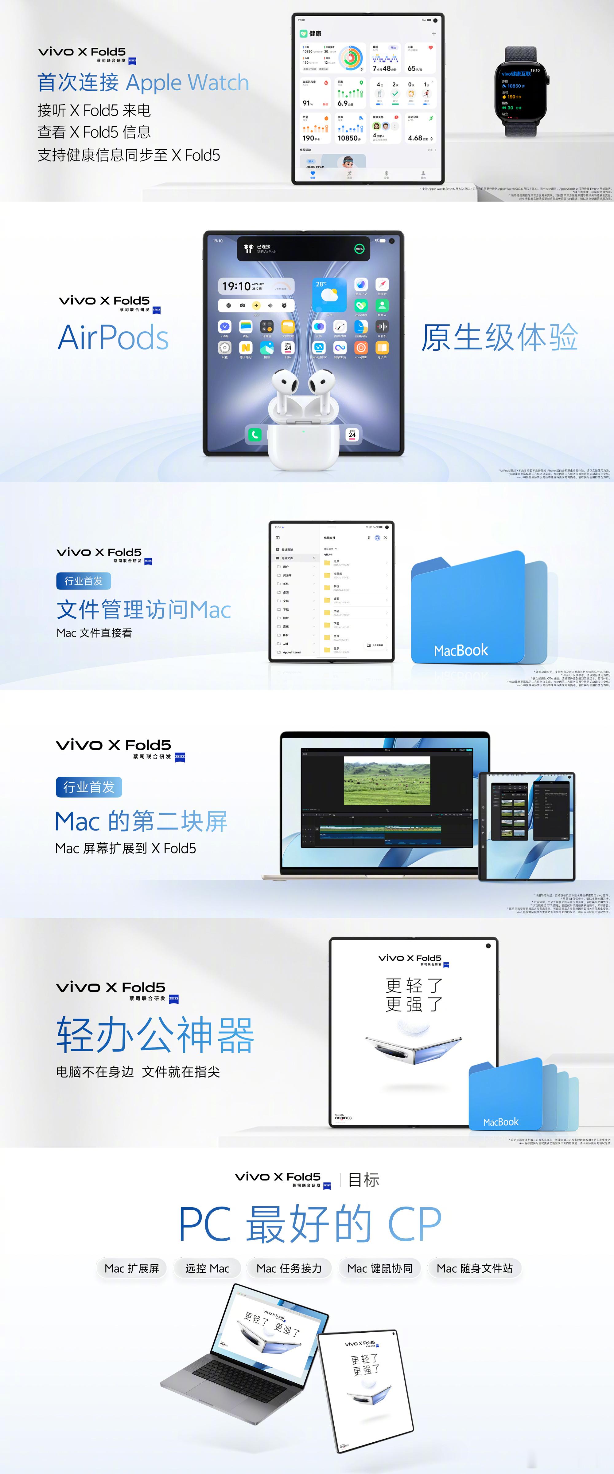 vivo X Fold5 安卓手机与Apple Watch首度携手，畅享来电接听
