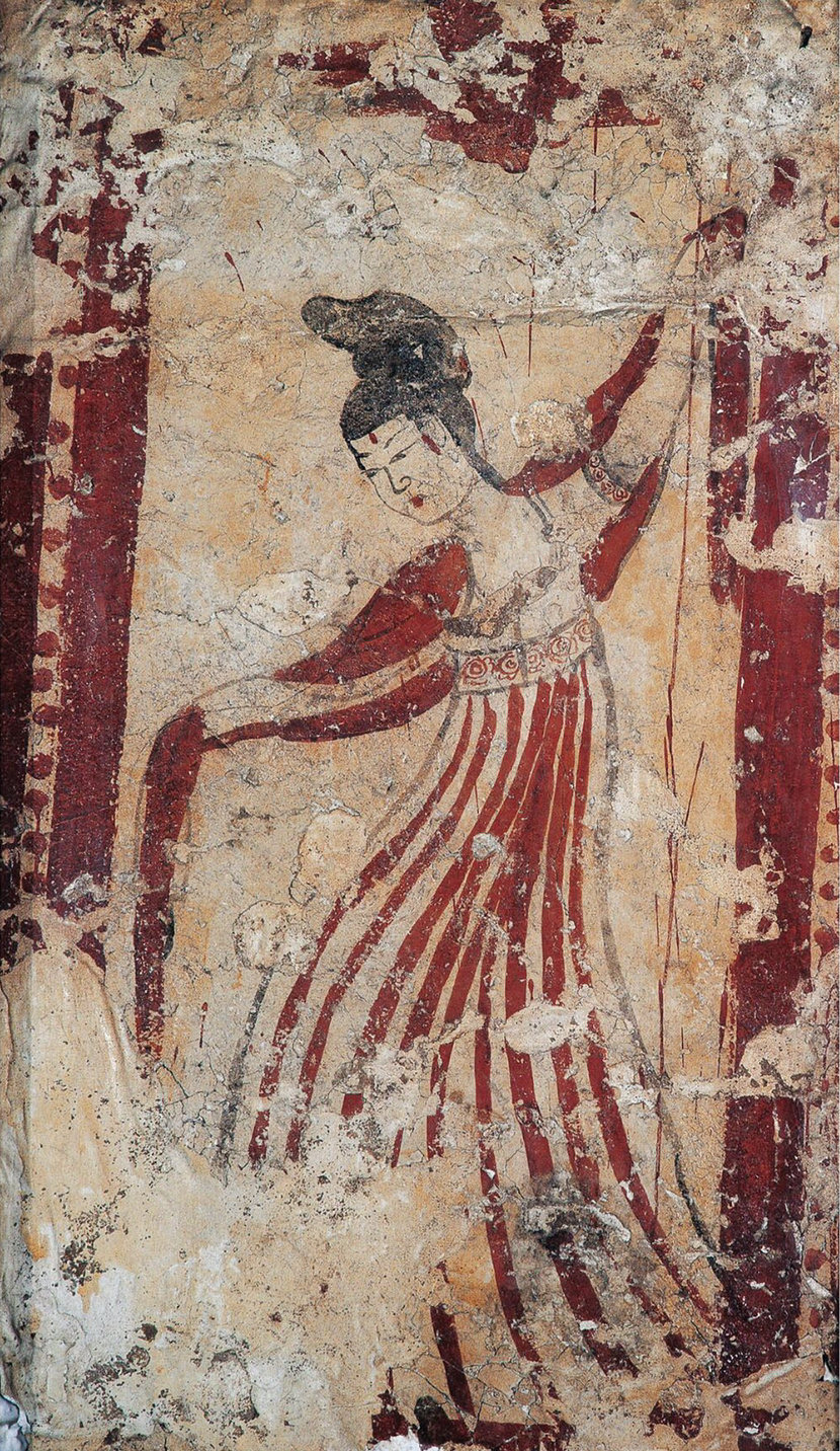 唐/显庆三年（658年）·红衣舞女壁画 | 中国国家博物馆1957年陕西省长安县