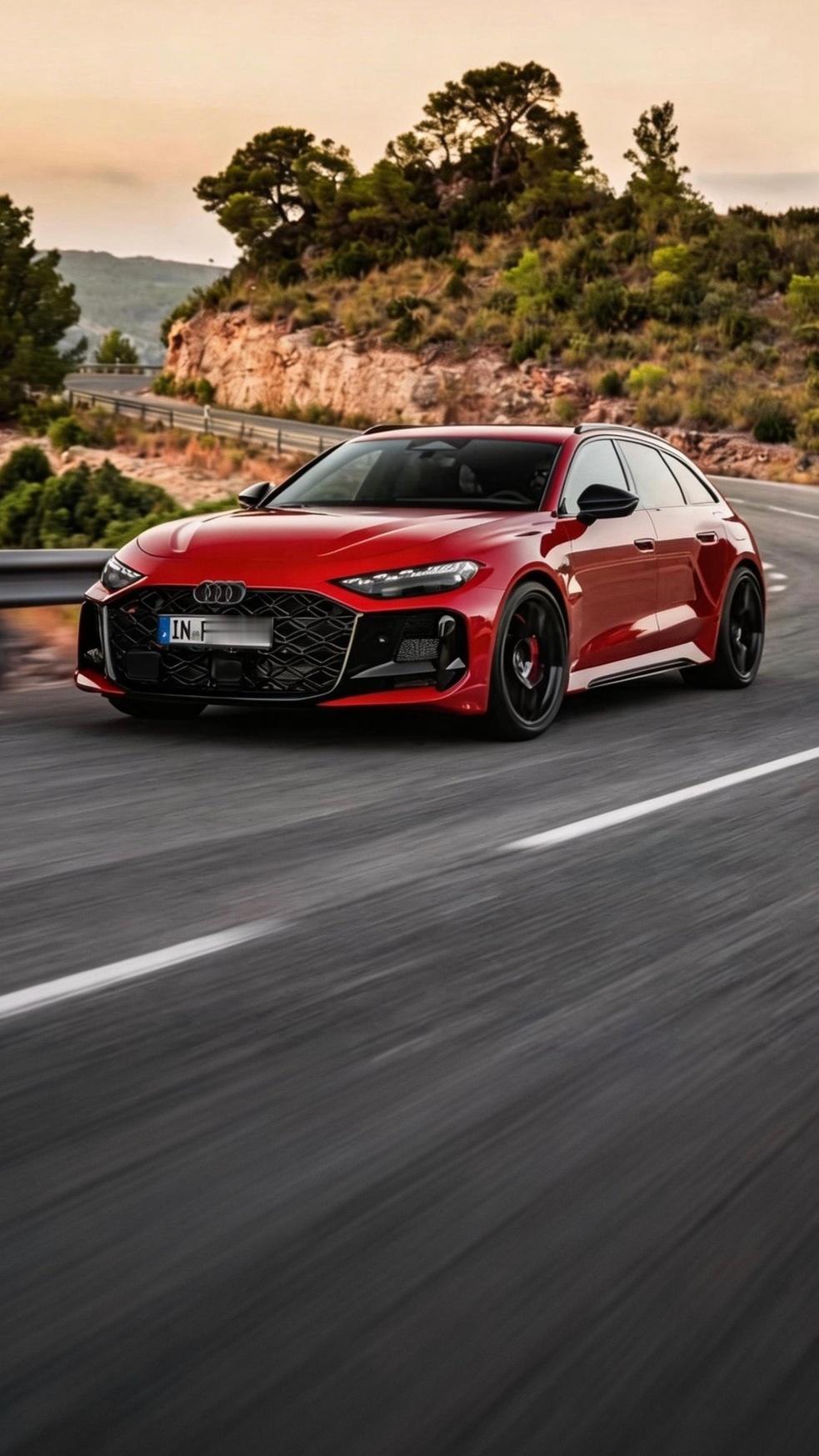 帮大家用AI做了几张全新奥迪rs5 壁纸，真正的旅行车大师，一出手就知道有没有~