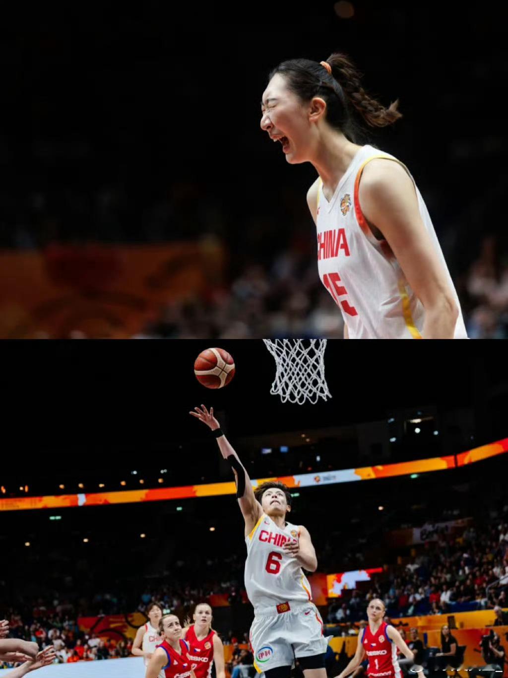 中国女篮的两条大腿：韩旭22分14篮板撑起内线！杨舒予18分5助攻扛起外线！女篮