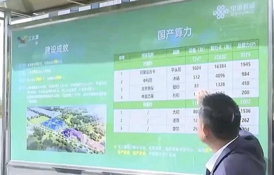 运营商 中国联通的三江源绿电智算中心项目上马一系列国产算力芯片，其中：阿里云：1