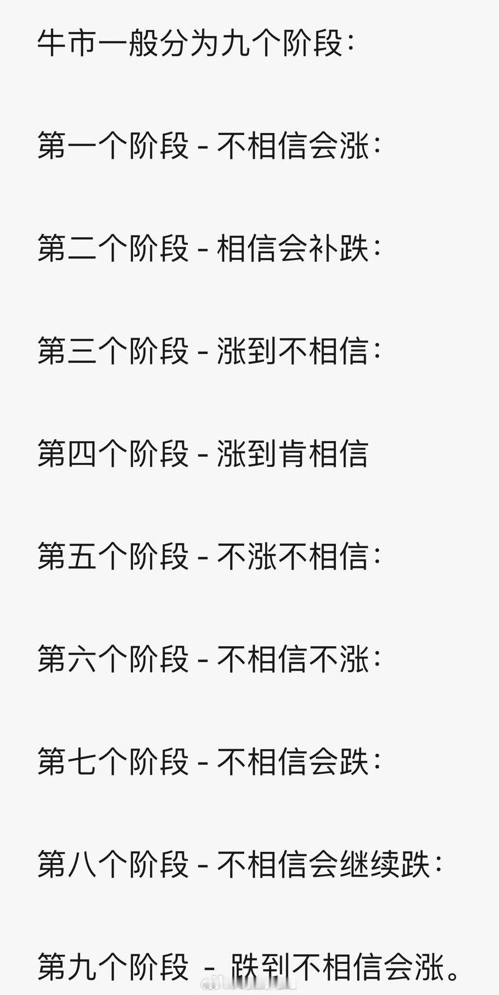 a股a股行情有9个阶段看到第几个阶段了？第三还是第七。 ​​​