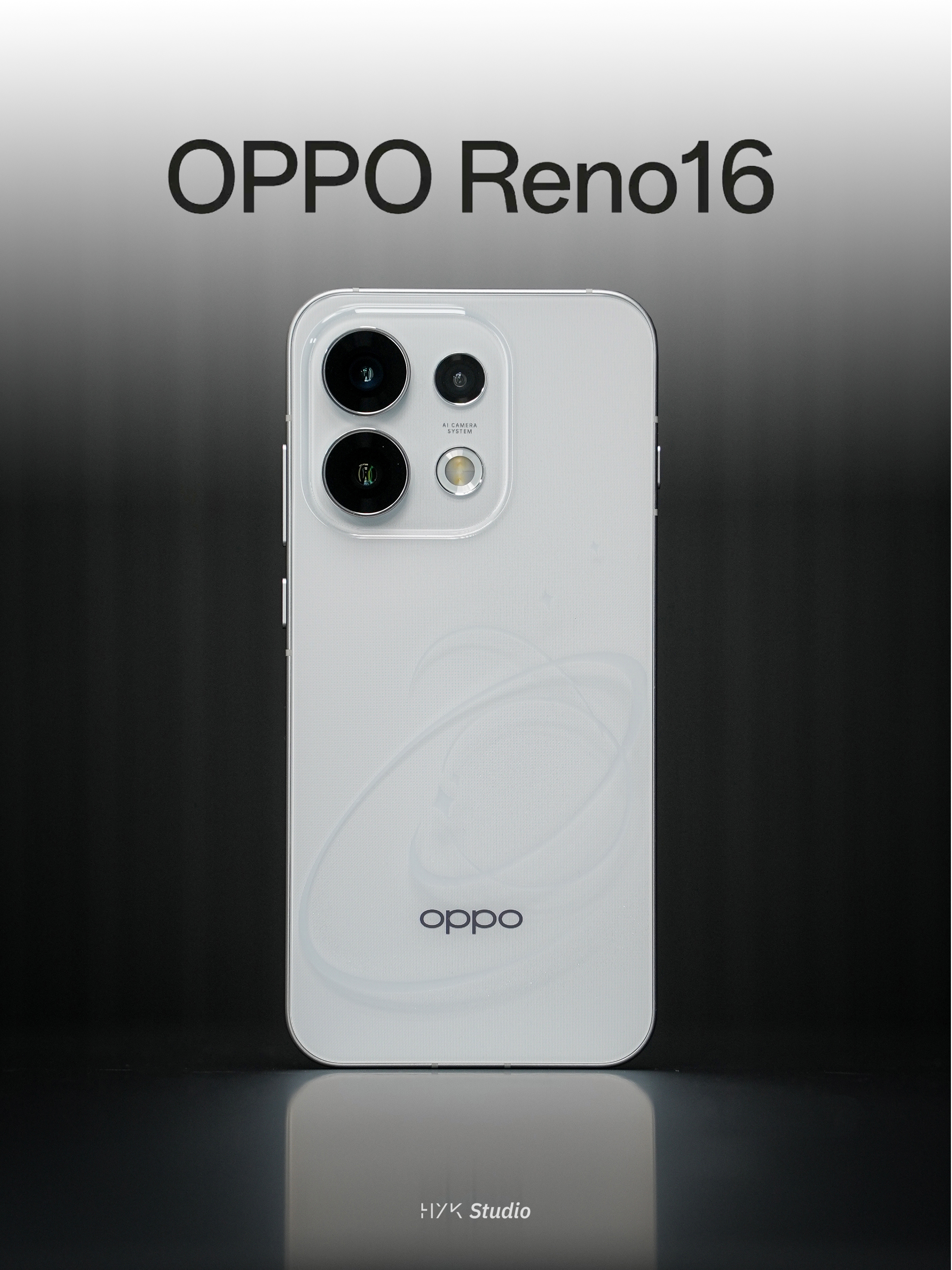 HYK图赏｜OPPO Reno16「怦然心动」，背板采用的是3D冰透悬浮工艺，对