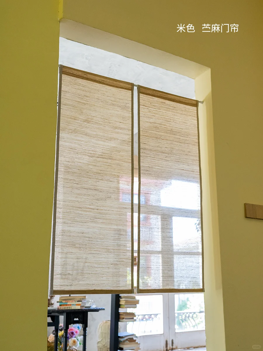 苎麻门帘的 2 个颜色：米色 & 深米色