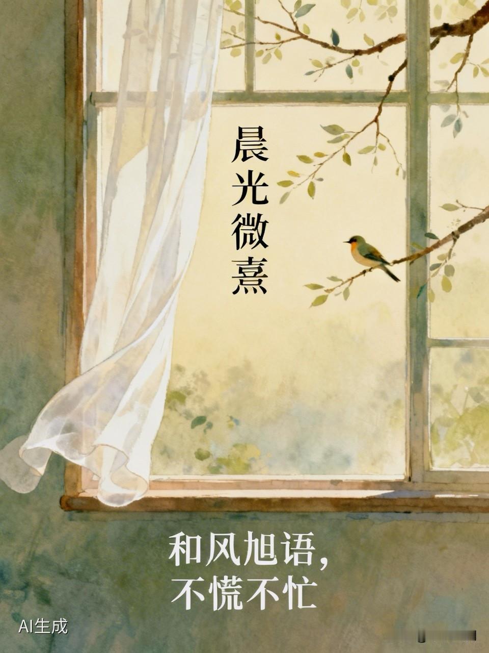 晨光微熹｜和风旭语，不慌不忙

窗外的麻雀叫了，一声，两声。

不急着起床，先静