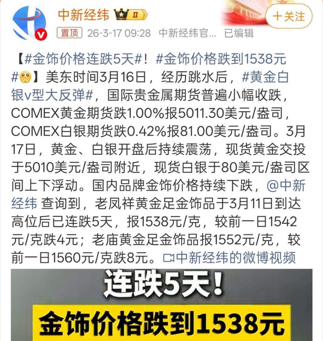 金价波动波动来波动去，金首饰价格还在1500以上，结婚五金就算70克，也得850