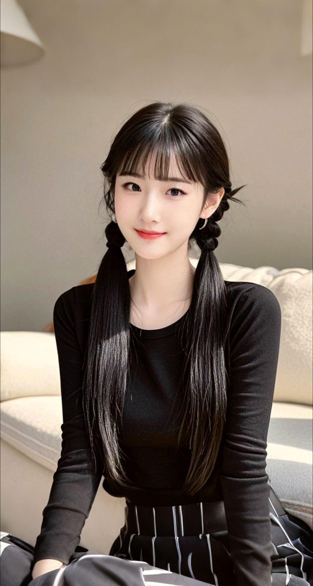 AI扩图 AI双马尾的温柔