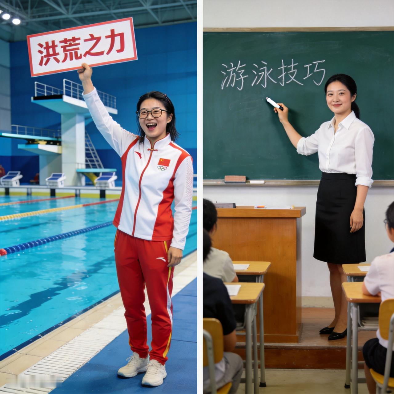 8月8日，消失许久的“洪荒少女”傅园慧突然官宣新身份——浙江大学公体部老师。
一