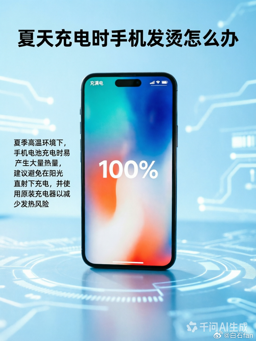 夏天充电时手机发烫怎么办 这个问题不可避免，发烫原因其实就那几样：天热散热本来就