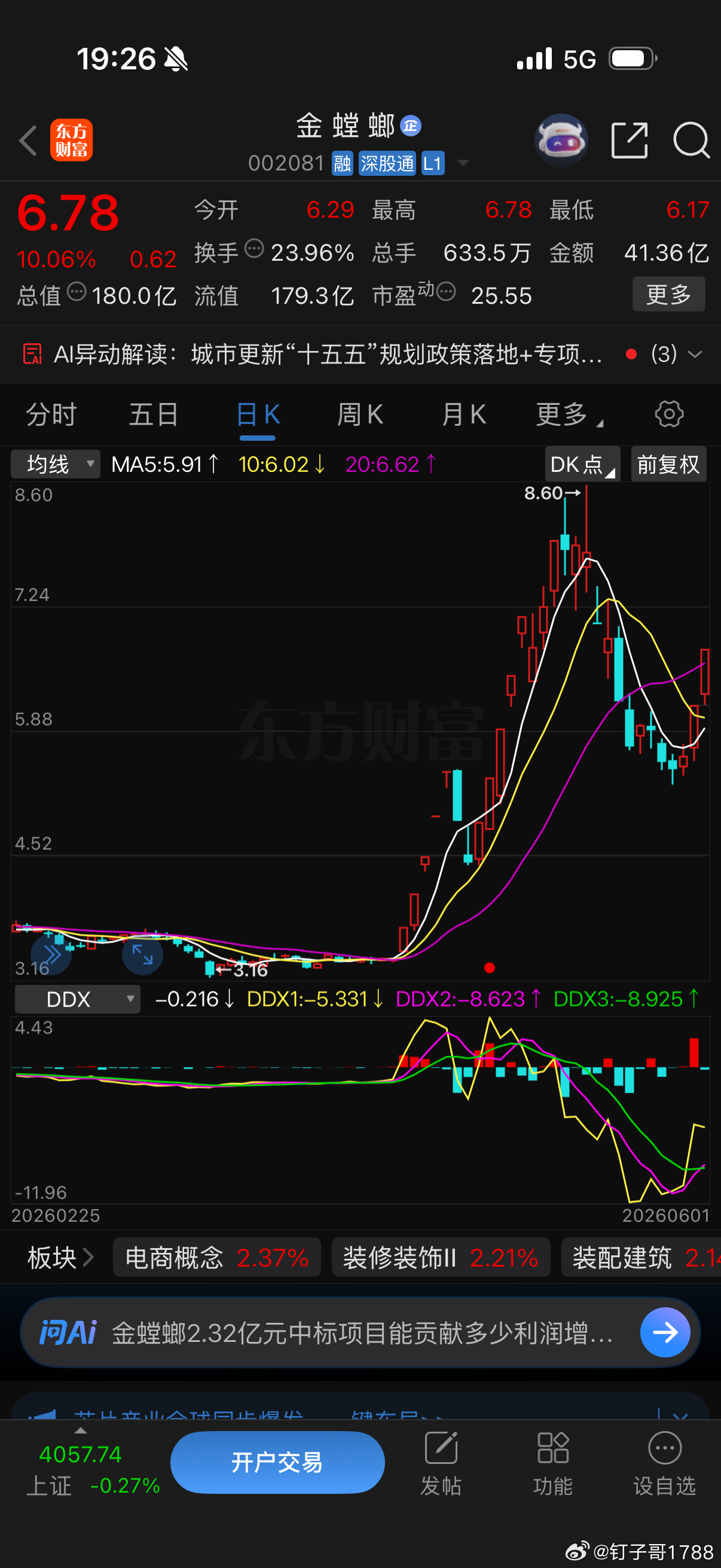 明天热门达实智能金螳螂晋控电力 