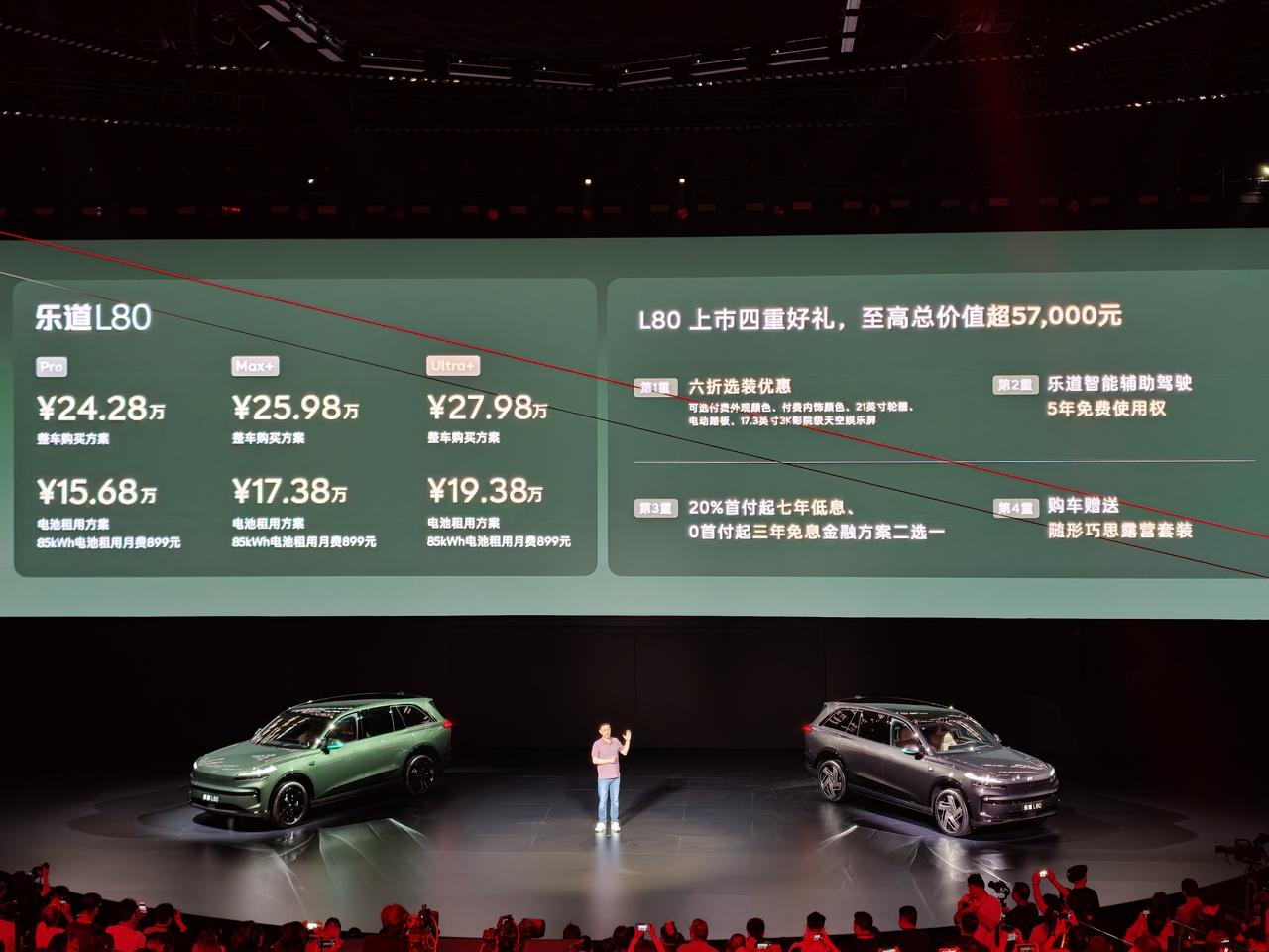 乐道 L80 正式发布了，不知道大家对 15.68 万元（Pro 车型租电方案）