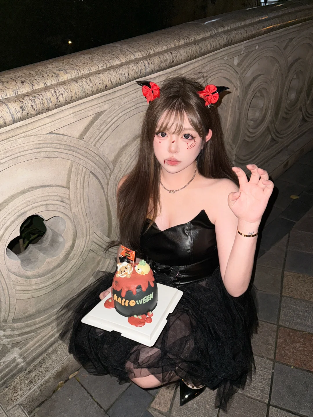 万圣节拍照👻还吃到了可爱蛋糕！！