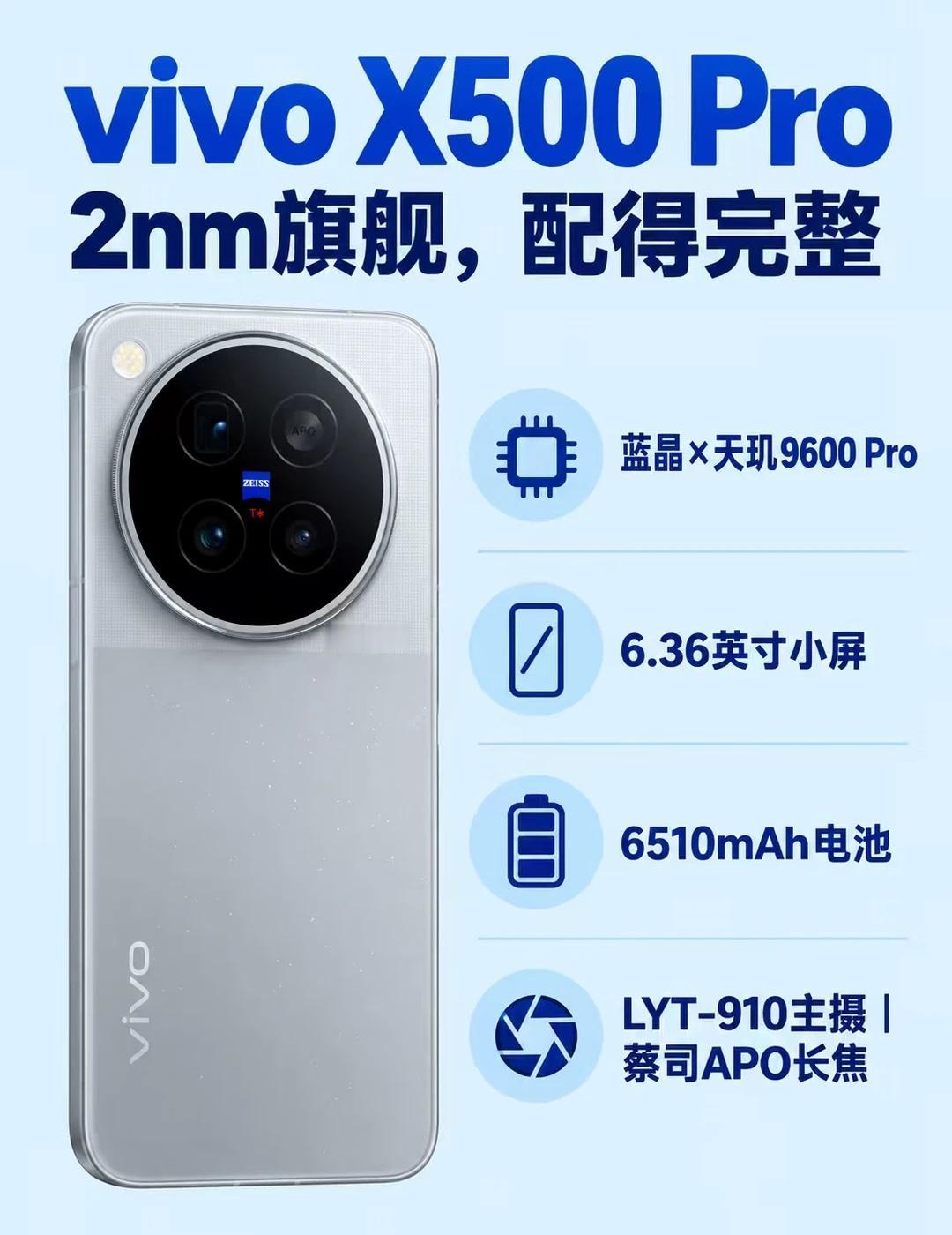 vivo X500 Pro，2nm旗舰配得挺完整
一颗新芯片会让人关注一台手机，