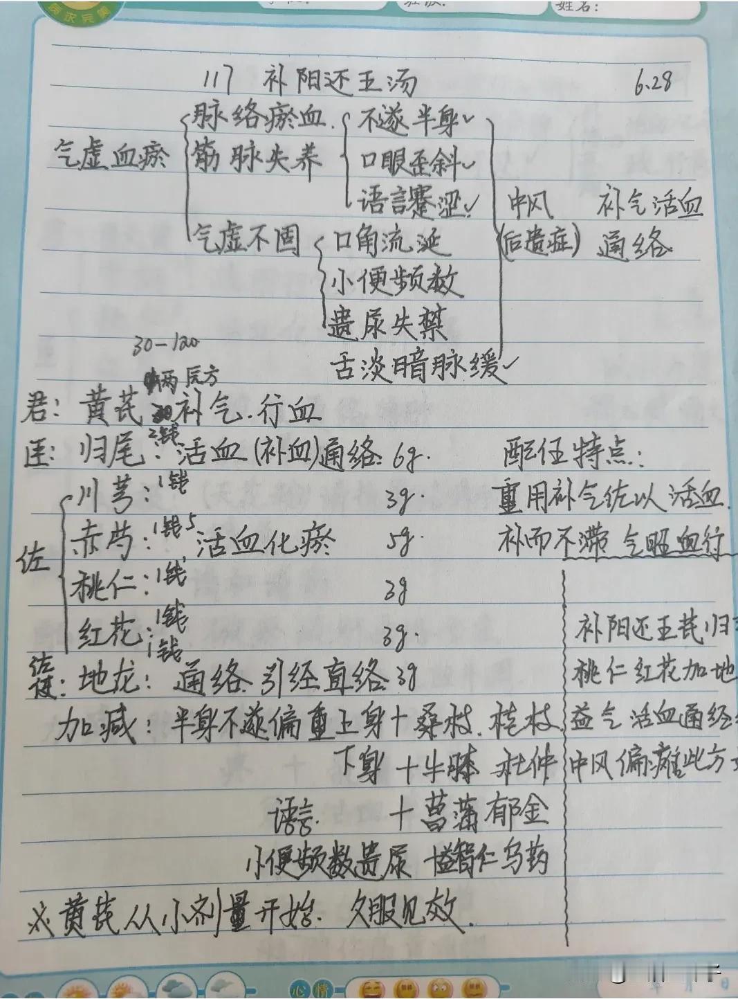 【补阳还五汤】中风之气虚血瘀证