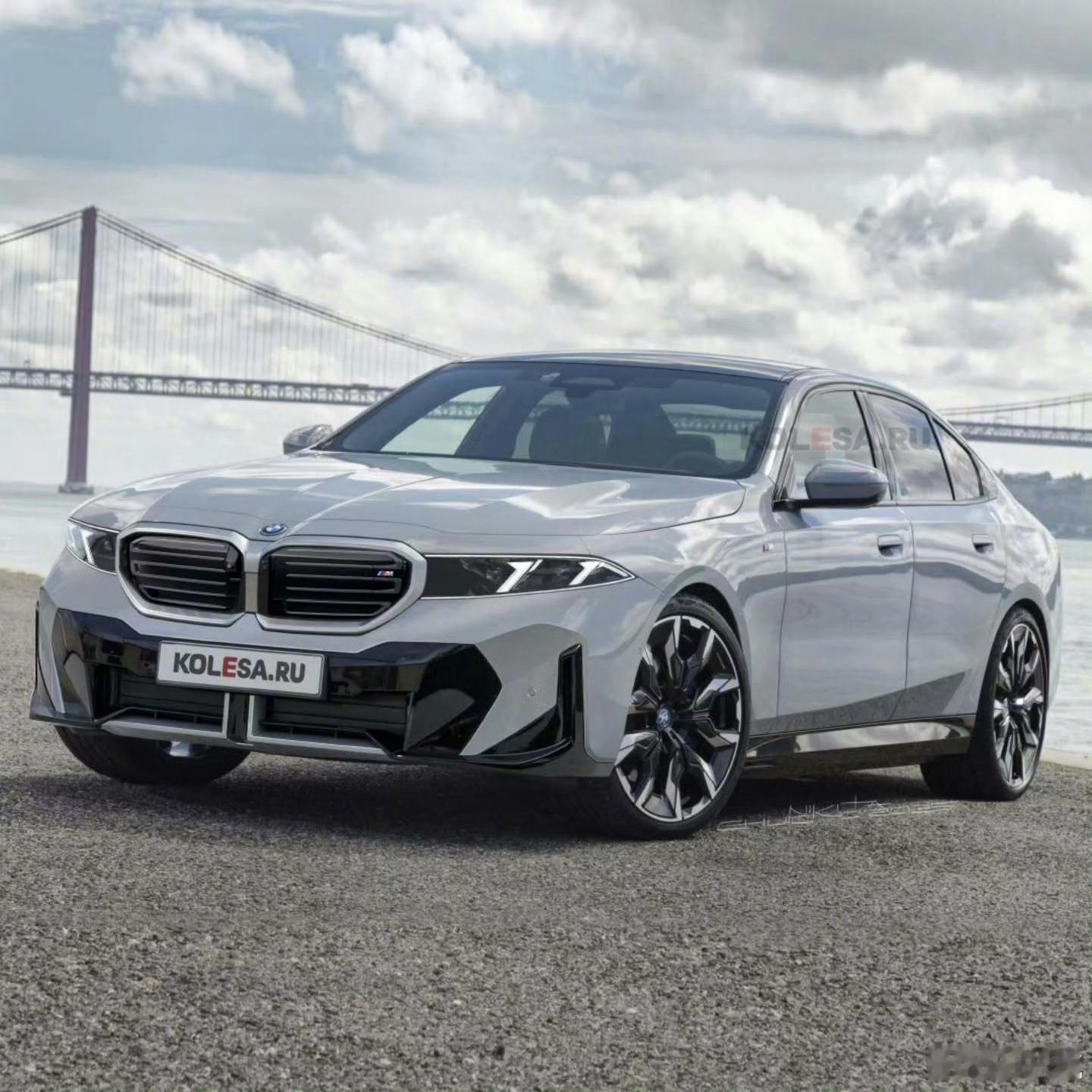 宝马新5系渲染图，肌肉感十足。你别说大鼻孔收敛了以后，颜值提升一个台阶。这年头不