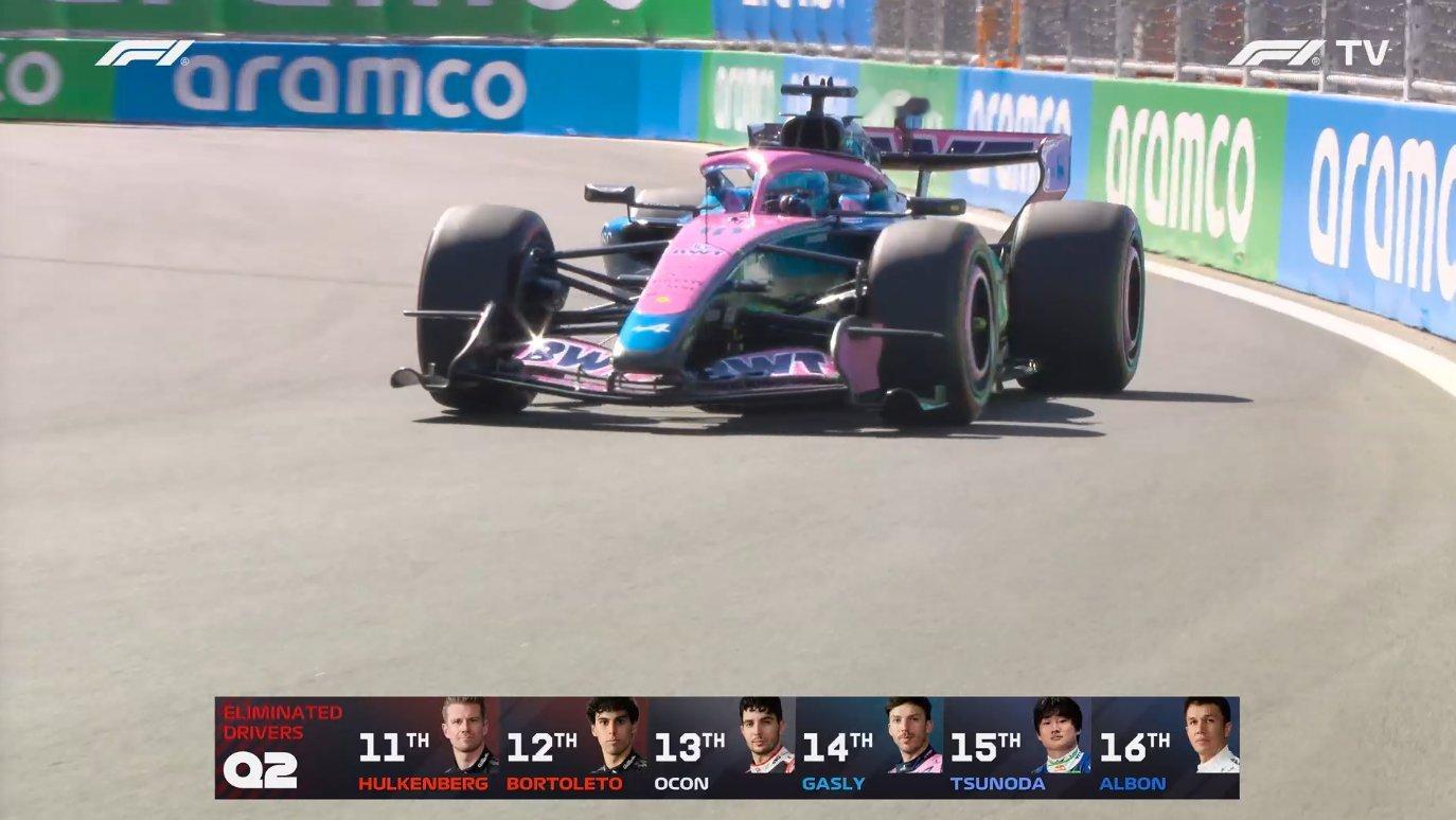 F1[超话]西班牙Q2淘汰名单：霍肯伯格、博托莱托、奥康、加斯利、角田裕毅和阿尔