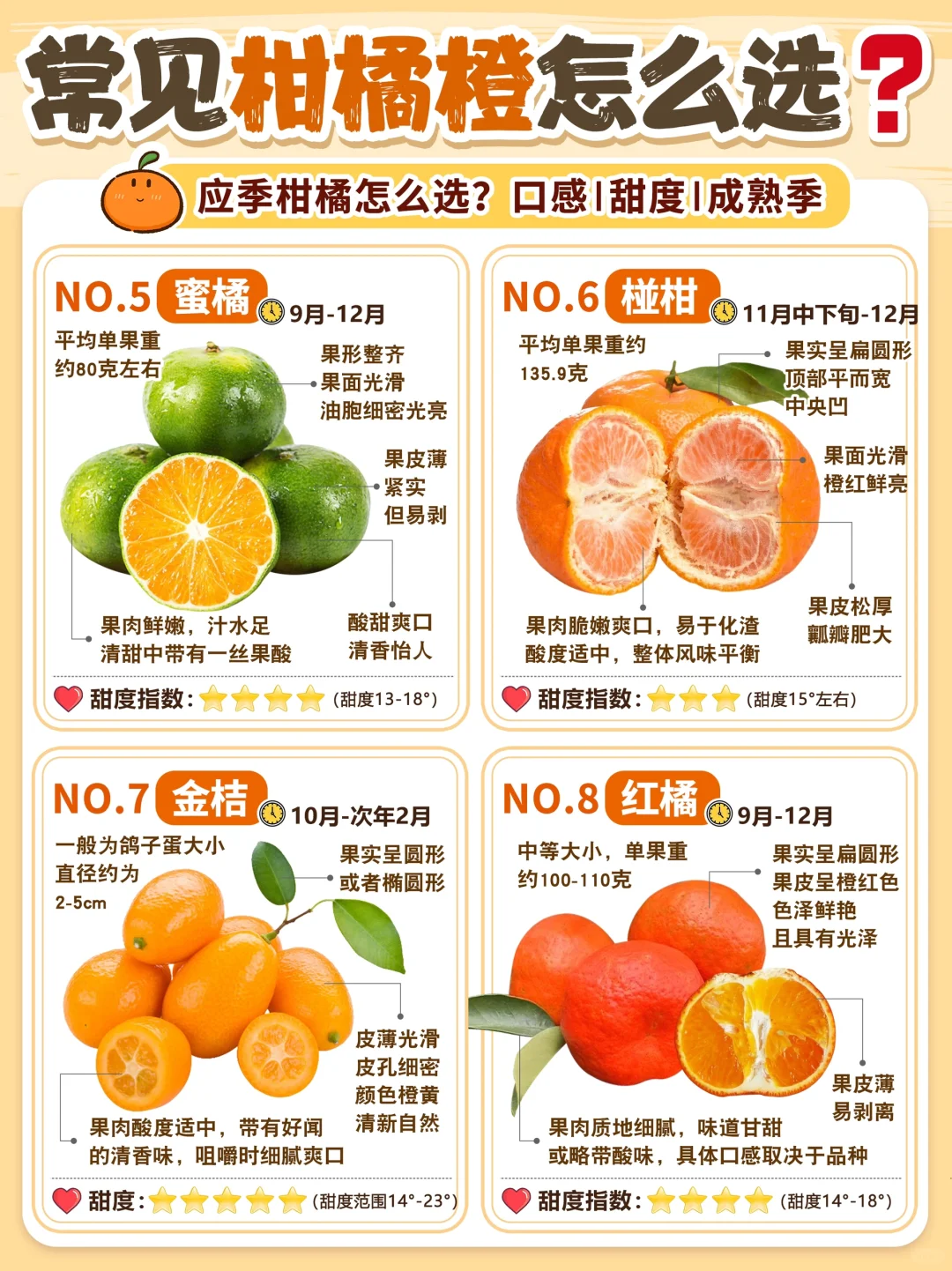 应季柑橘橙怎么选❓品种|上市时间|口感区别