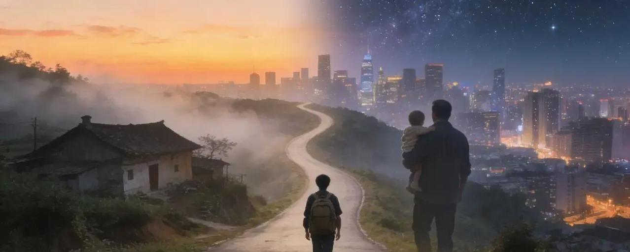 前段时间在昆明，父亲骨折后坐车去镇沅县医院检查，他抓紧扶手，眼神里透着不适应城市