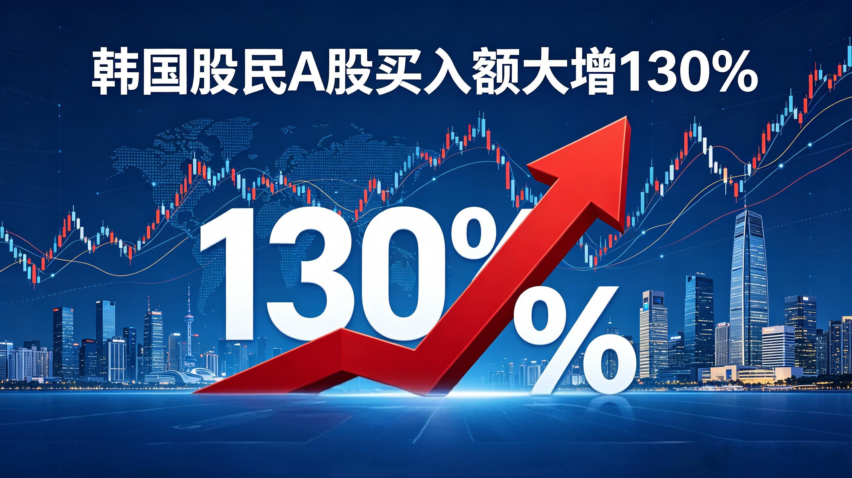 韩国股民A股买入额大增130%韩国股民正疯狂涌入A股，买入额同比暴增130%，背
