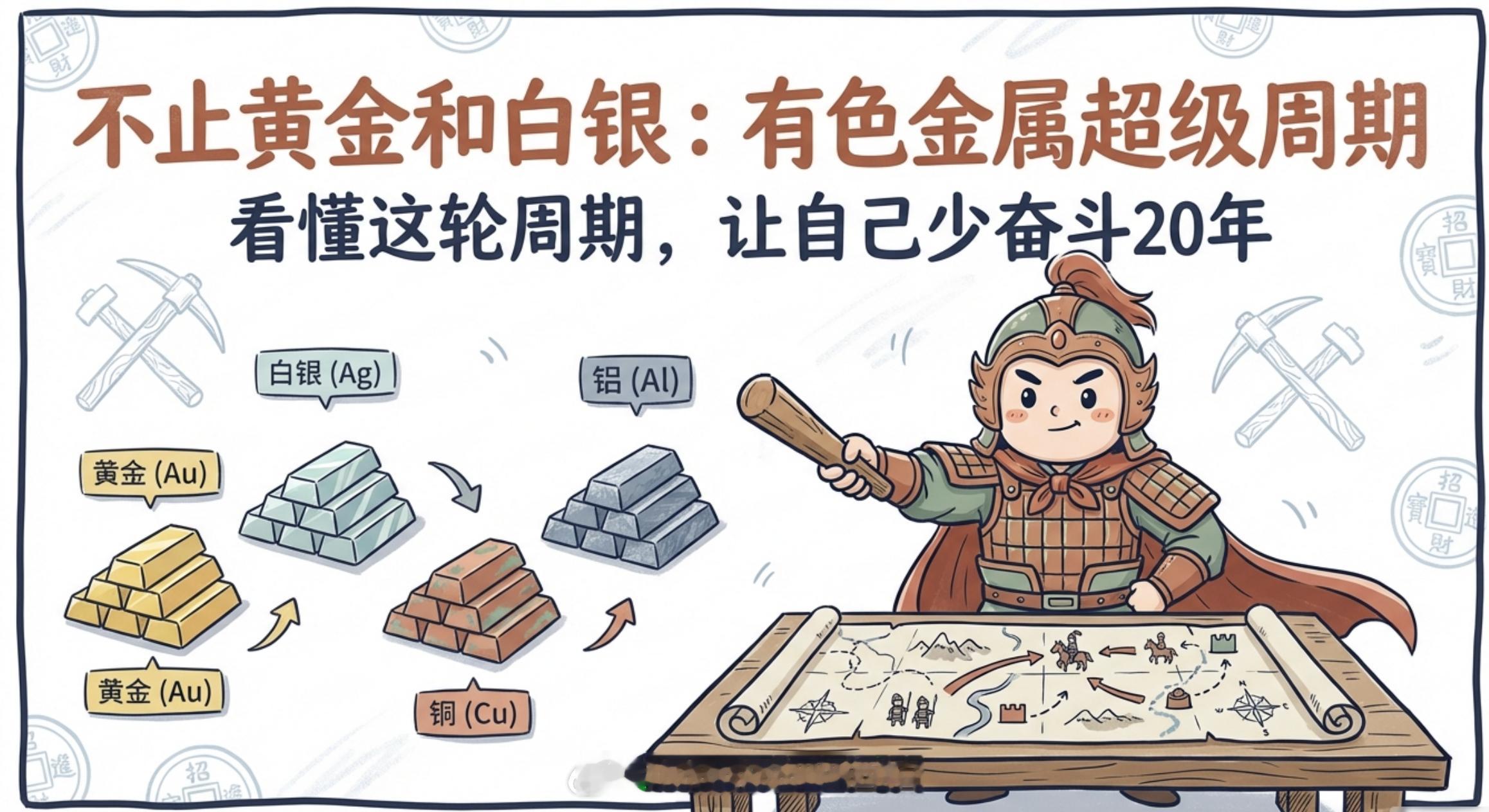 有色的超级周期来了有色现在位置比较高，不太好追高，但是逻辑还是可以分析一下。今天