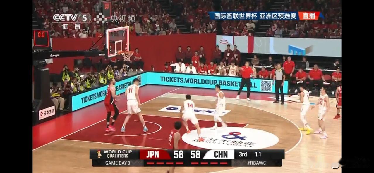 打疯了！中国队单节净胜日本16分！
中国队第三节单节25:9，三节结束58:56