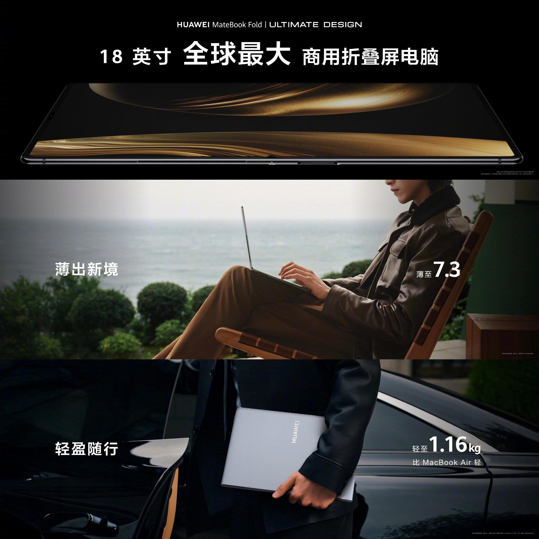 华为MateBook Fold这个折叠屏电脑有点意思，好像和我理解的那种双屏笔记