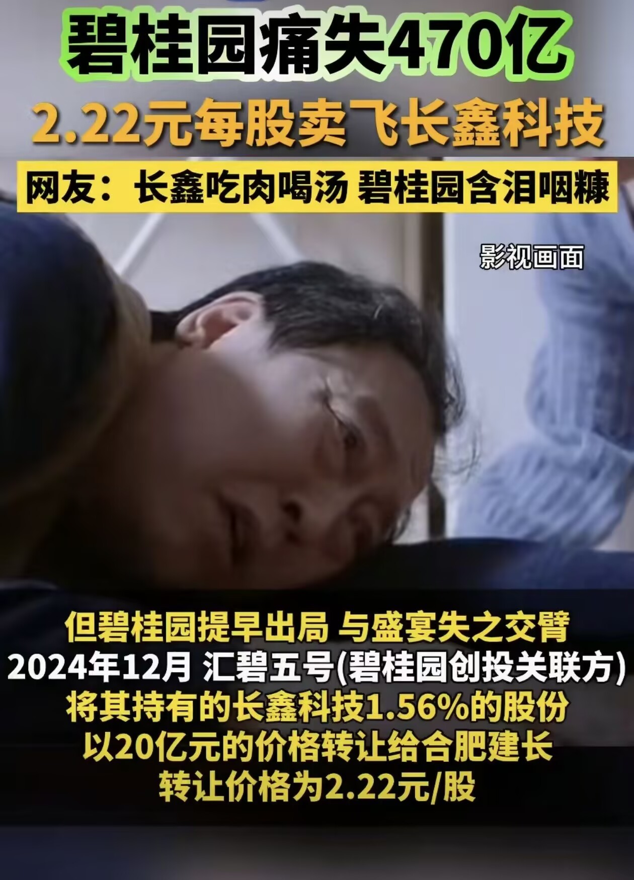 长鑫上市碧桂园痛失470亿这20亿救命钱和470亿泼天富贵的差距，谁看了不得感叹