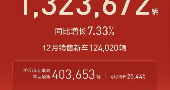 长城汽车2025年累计销量132.37万辆 海外销售50.61万辆
