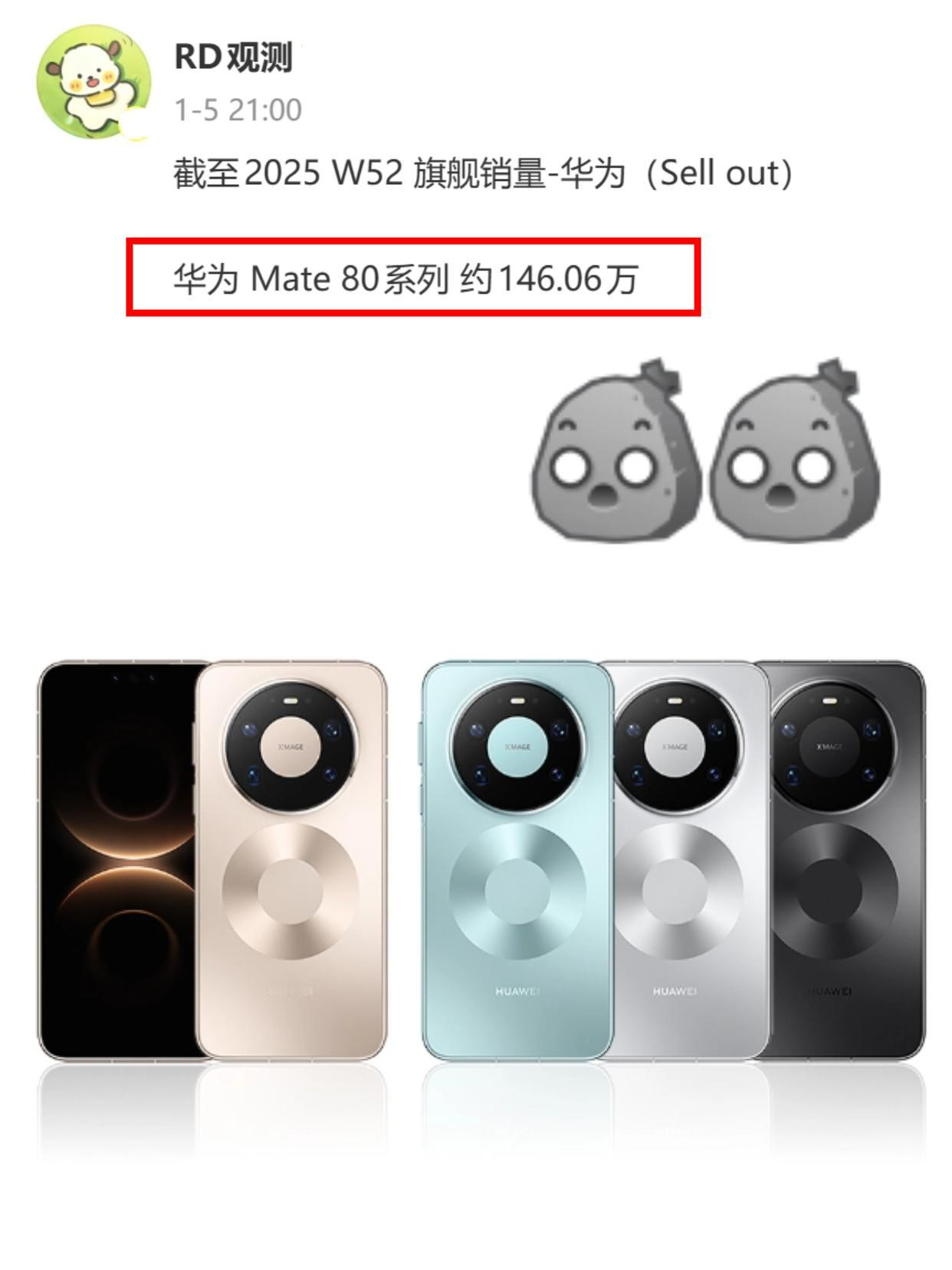 网上一堆吐槽华为的，一看销量人麻了......

华为Mate80系列开售一个多