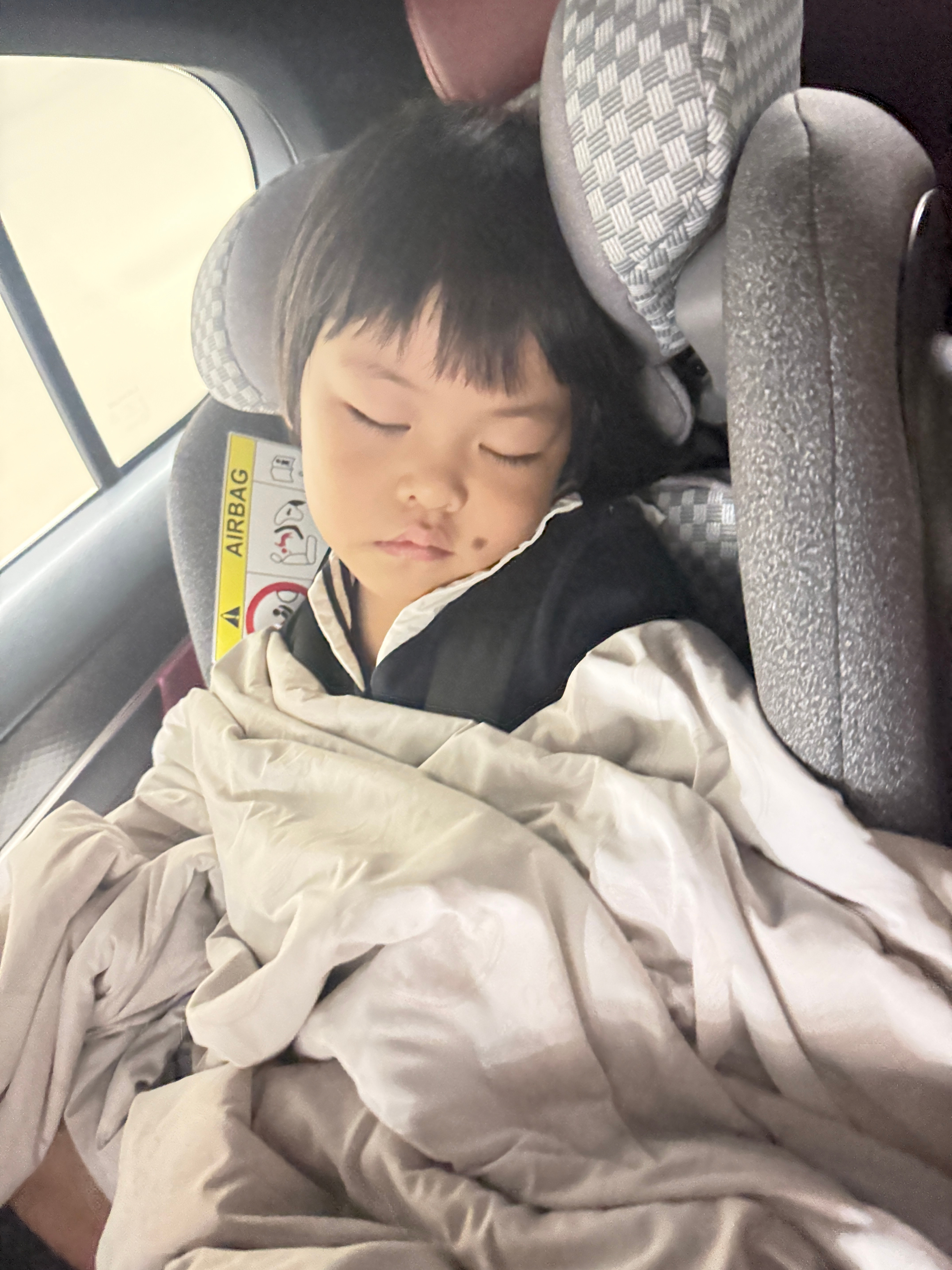 回压压家，一上车就睡着了自从被球宝亲选为陪睡员，我每天都在盼望她白天别睡觉了。但