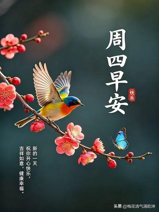 鸟儿在花间飞舞，美好一天的开始。
