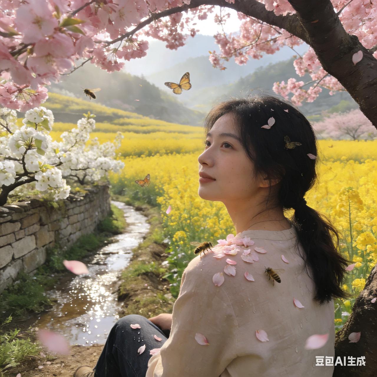 这个春天，我决定认真打卡每一件小事。

清晨七点，去公园看樱花。花瓣薄得透光，风