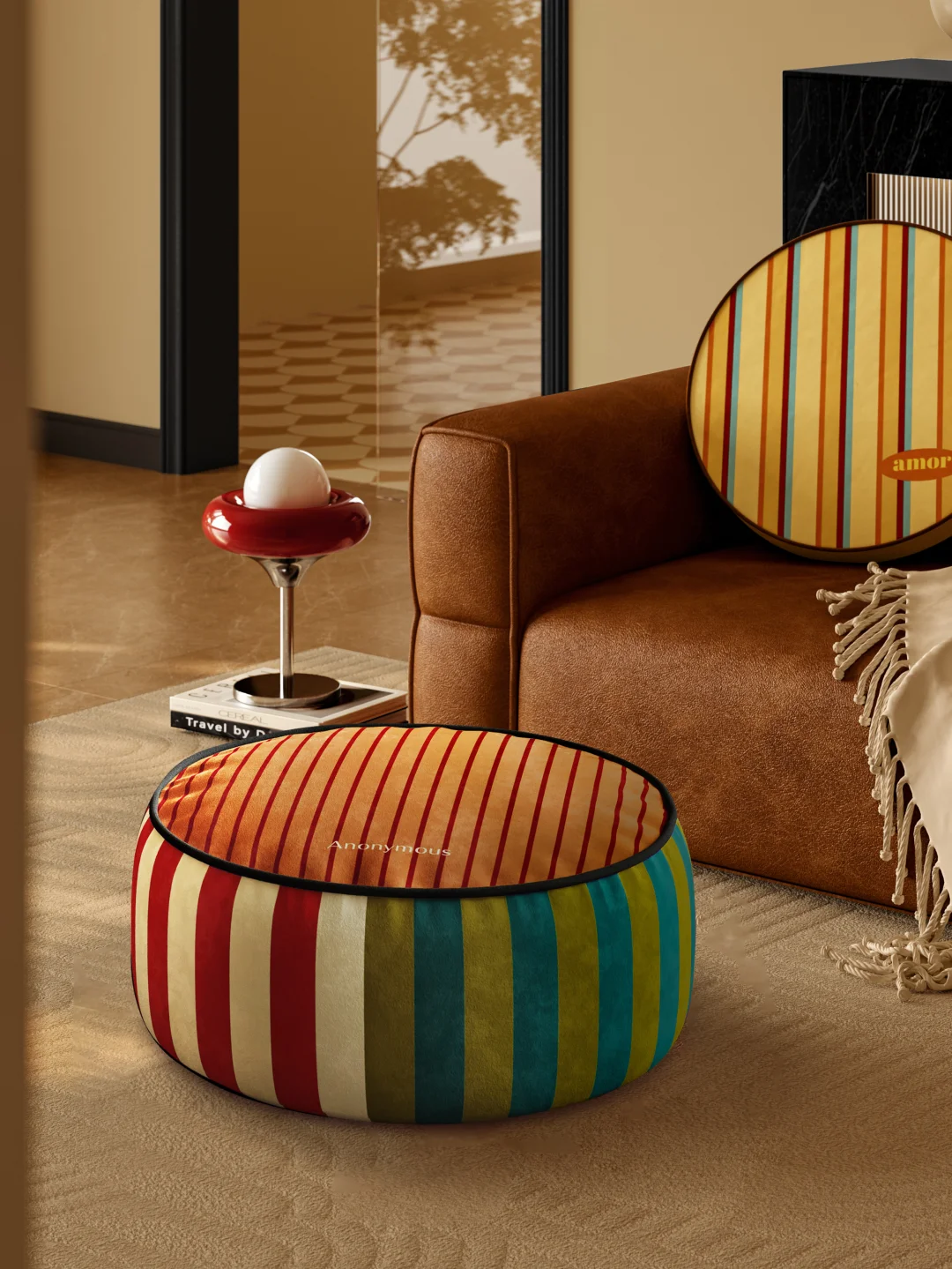 设计师的家🔛Vintage包豪斯条纹坐墩好时髦