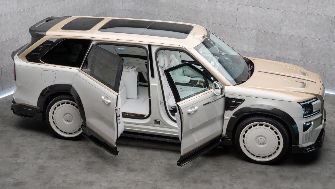 好家伙，对开门的极氪9X 门把手有点违和不过这车在ManSorry里改的还算克制