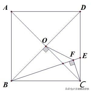 中考数学必刷题，几何题：
如图所示，正方形ABCD的边长为4，点O为对角线AC、