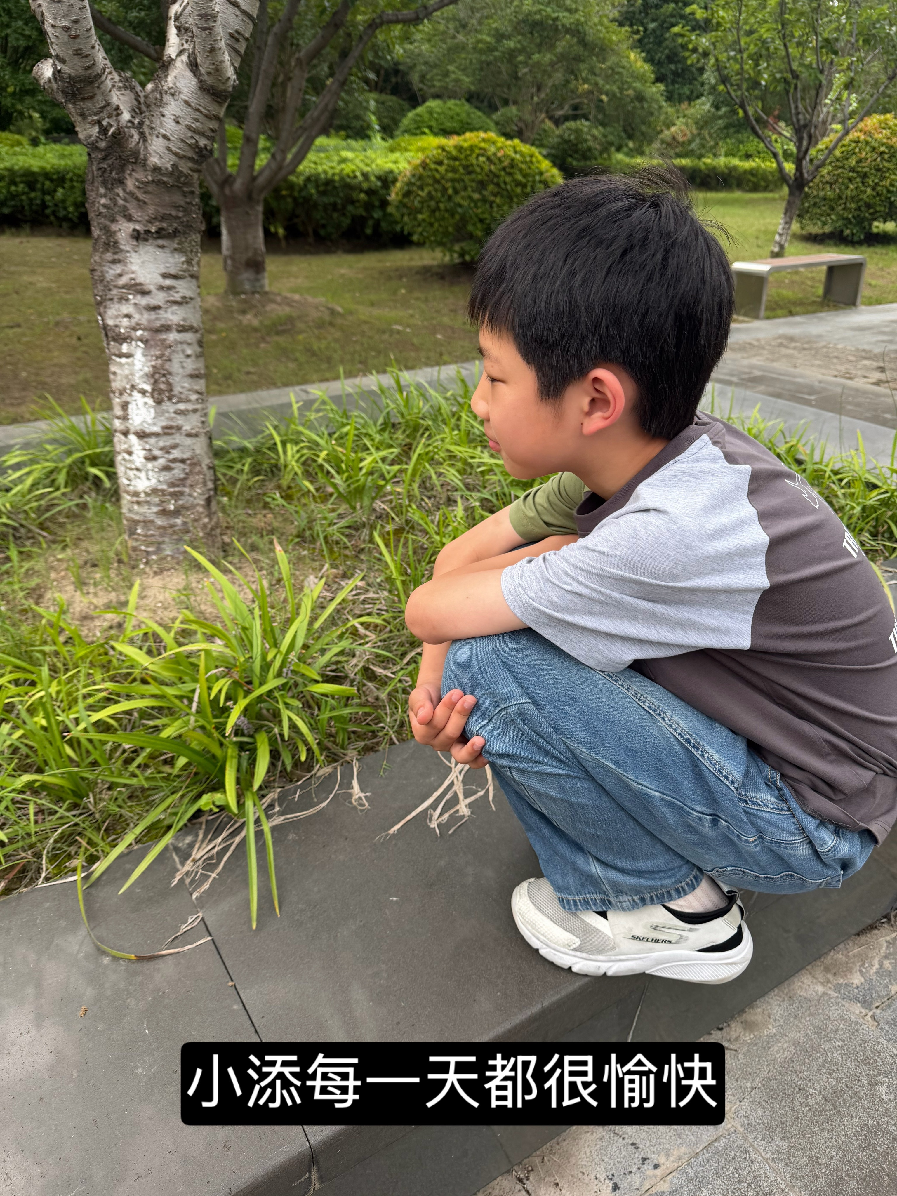 小添的一天早上9点才起床，9点半才吃完。接着就是一个玩，不知道在玩什么，玩到11