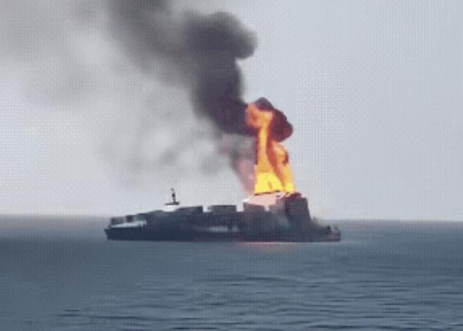 亚尼娜号集装箱船载重超10万吨，8月1日在黑海被炸沉，留给世人最后的镜头以示纪念