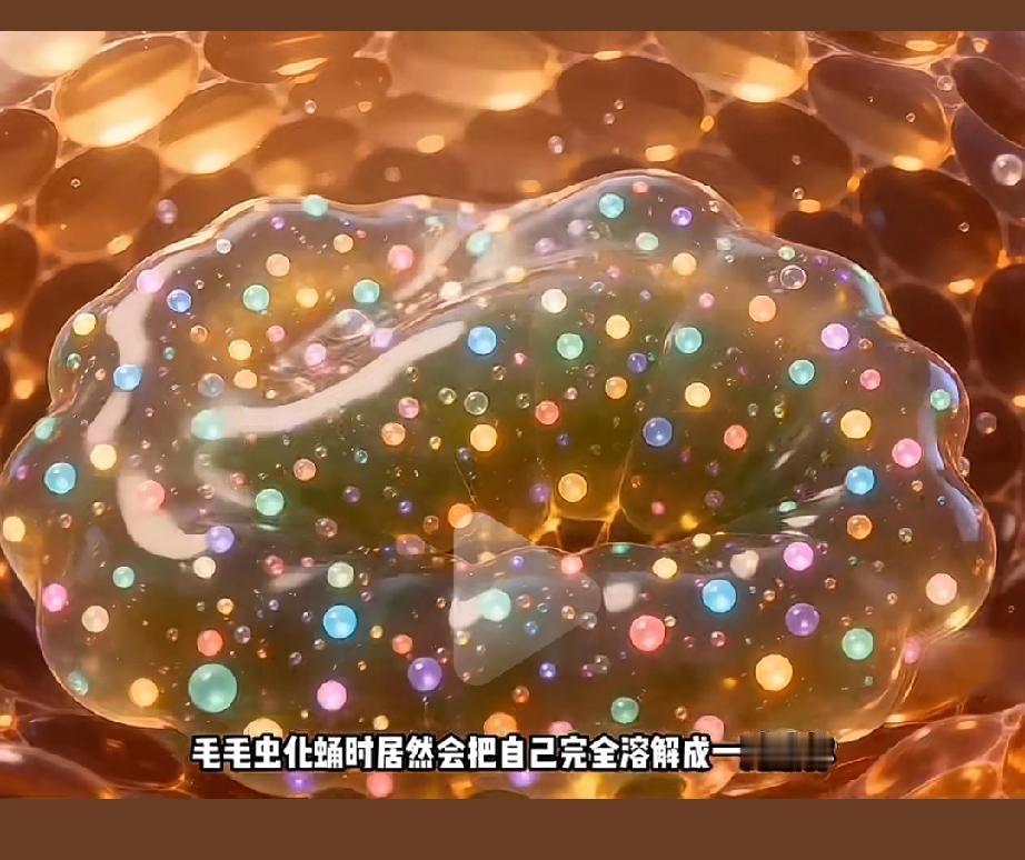 神奇的大自然，蝴蝶在蛹中，竟然是慢慢的把旧有机体化成液体，然后在液体中慢慢长出新