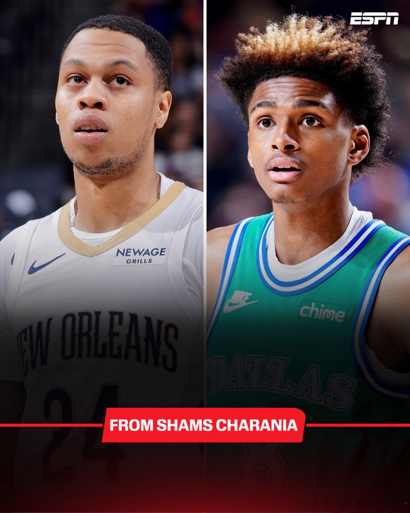 NBA[超话]nba交易 据ESPN消息：鹈鹕送出霍金斯、皮维、一个未来次轮➕一