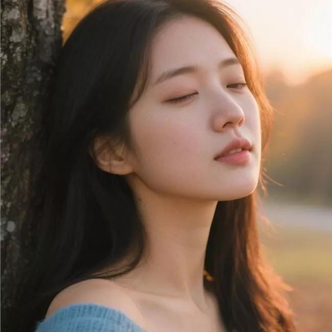 宁静的黄昏，闭眼沉思，感受自然的宁静。独处的安逸时光 独处的周末下午 独处的静美