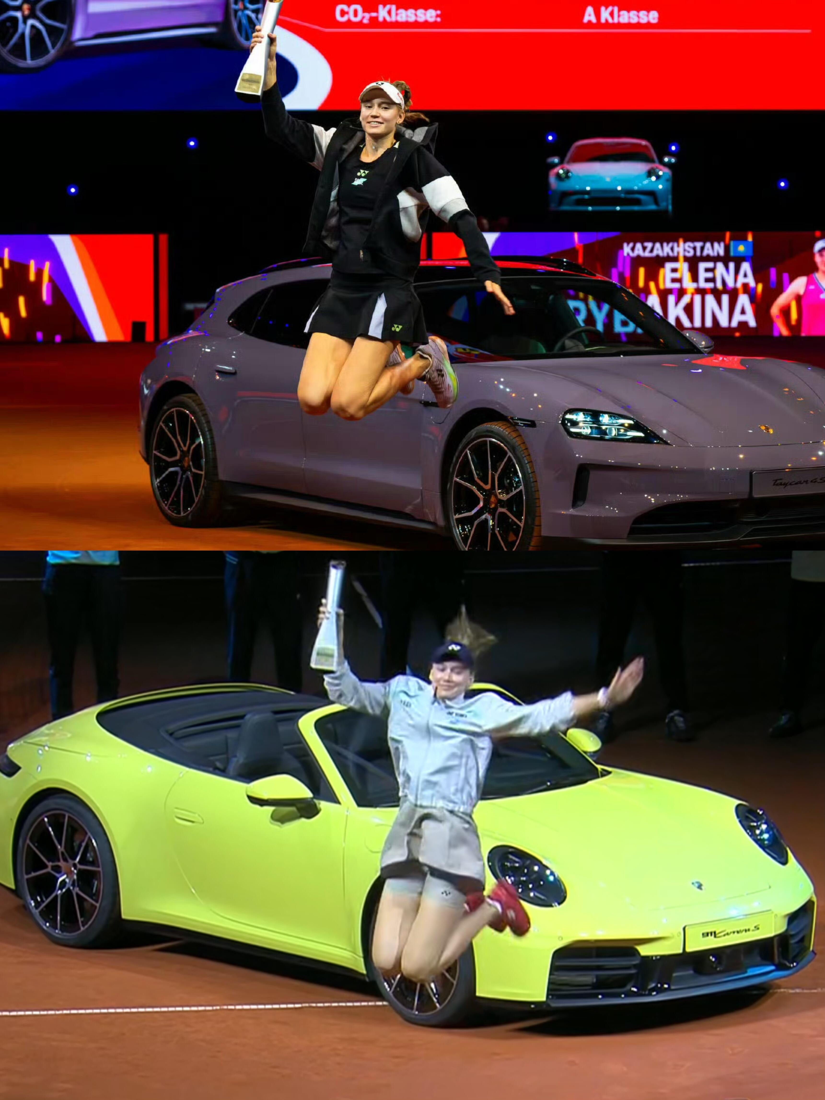 莱巴金娜这两辆车咋开？平时全球飞打比赛……停到家里？羡慕网球