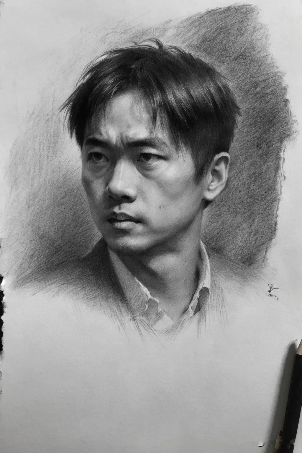 【素描分享】画一张脸，记录岁月。
#春日生活打卡季# 
#素描精选#