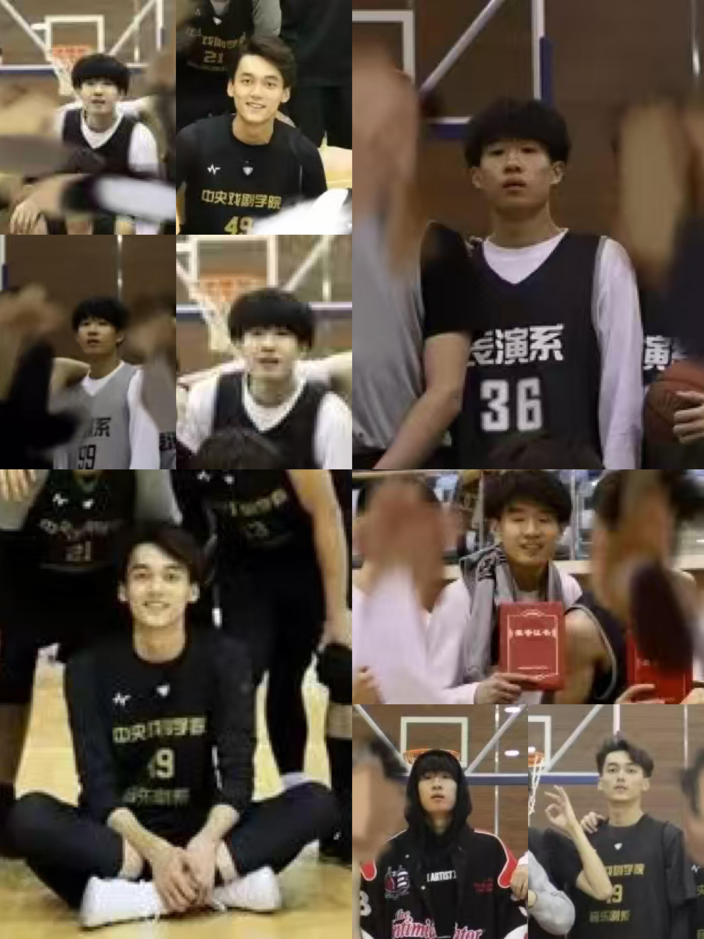 篮球赛总和一下哥俩大学时期有点萌啊雷淞然呆呆的萌张呈阳光的萌啊 