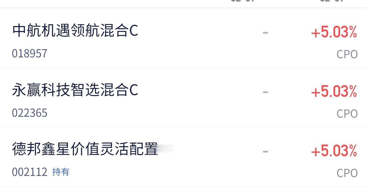 CPO狂飙5个点！我关注的三只基金全红，谁能笑到最后？
 
今天CPO板块直接起