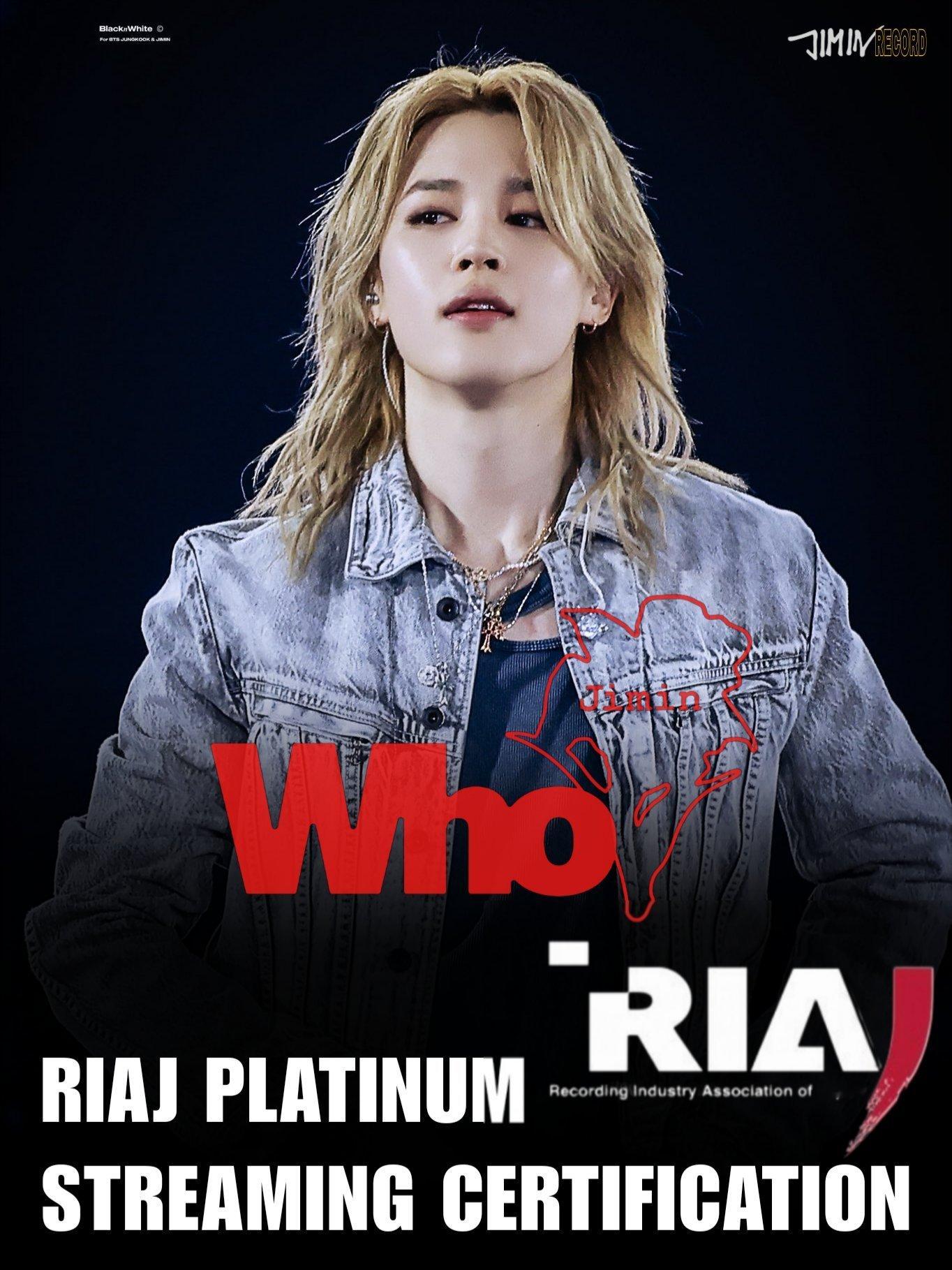 智旻的《Who》截至7月在日本累计流媒体播放量突破1亿次，正式获得日本唱片协会（
