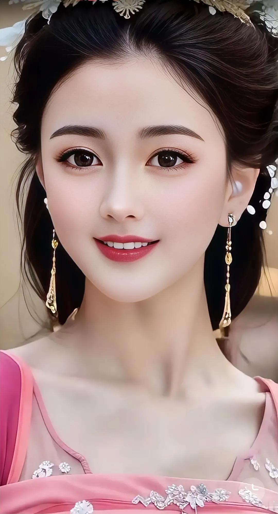 古风少女，笑靥如花古风美女气质好 华丽古风美女 国风美俏女