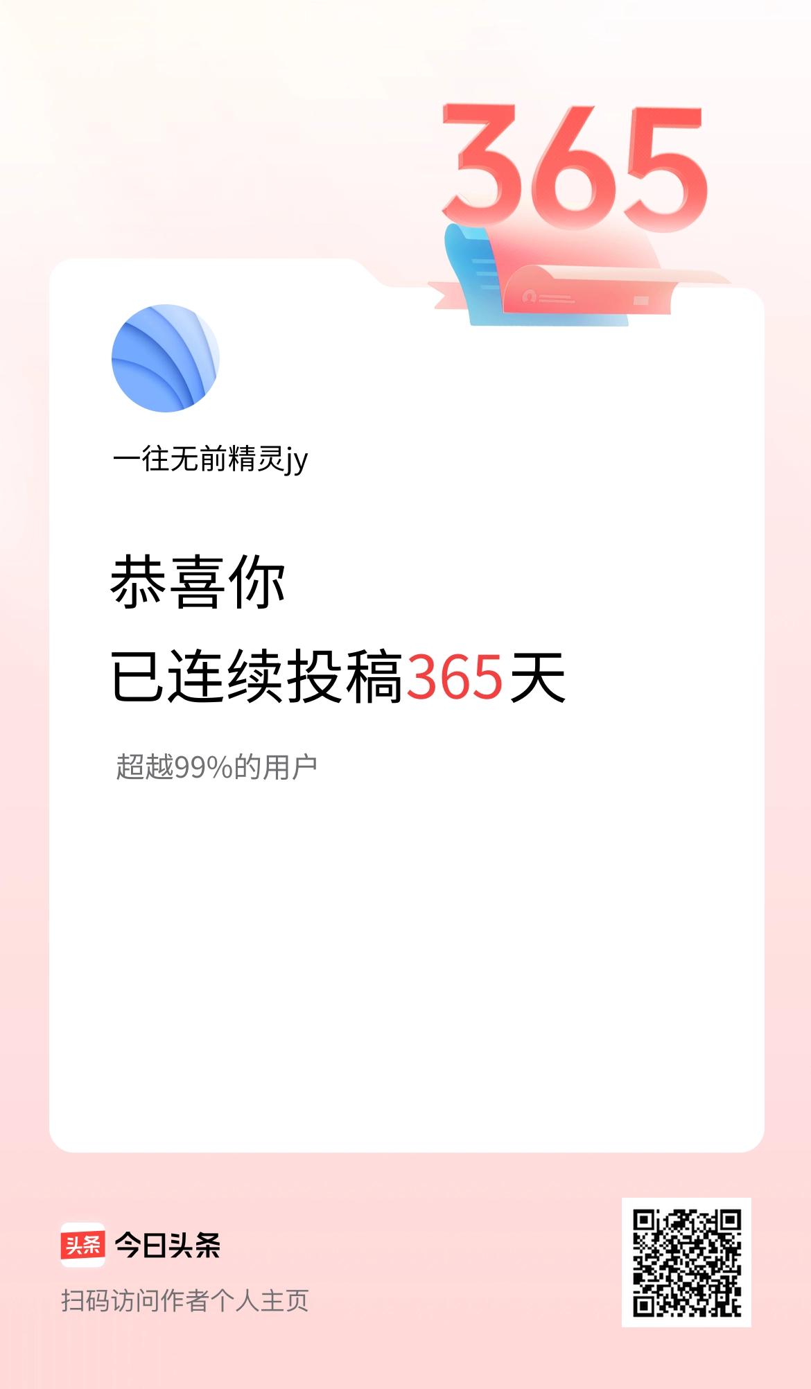 我在头条连续投稿365天