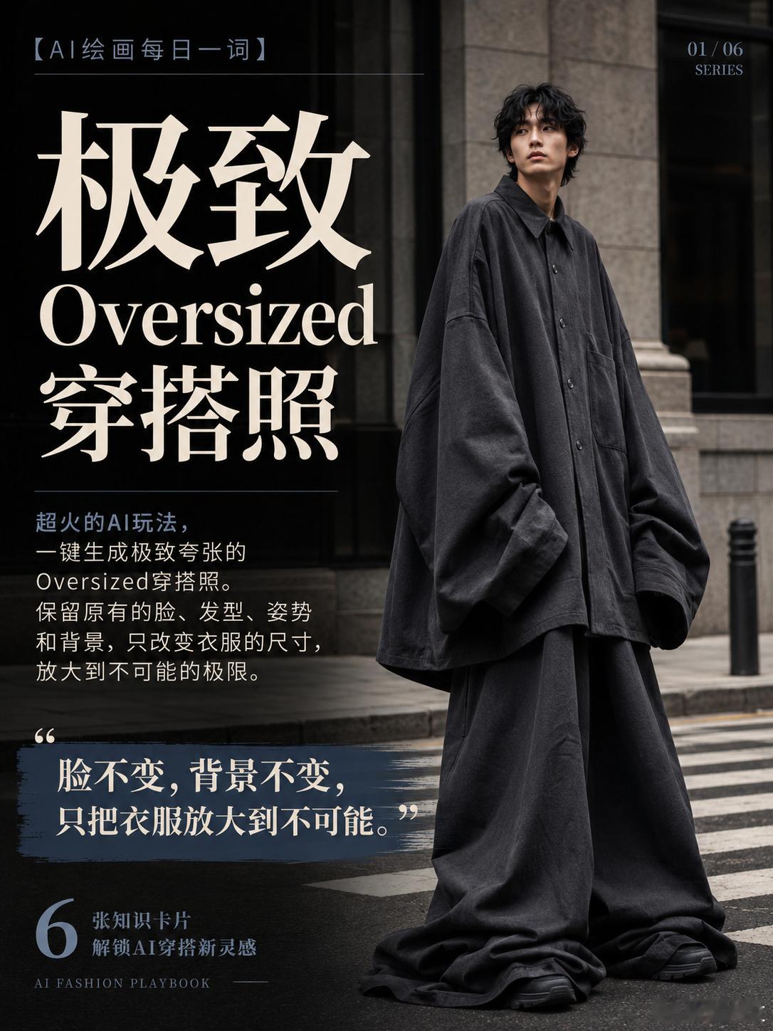 【AI绘画每日一词】极致 Oversized 穿搭照这两天刷到一个在海外社媒很火